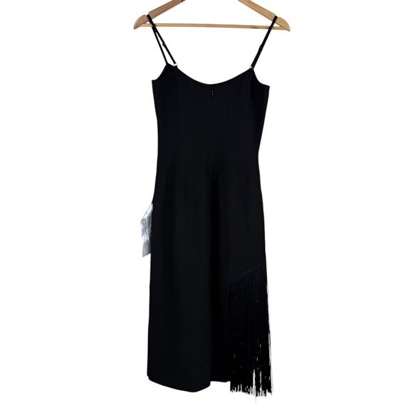 Dress The Population NWT Rory Fringe Bodycon Midi Dress Black Size XS Gatsby - Picture 4 of 12